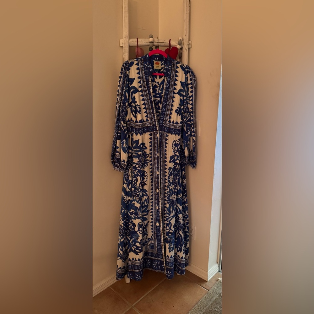 Blue and White Floral Dress